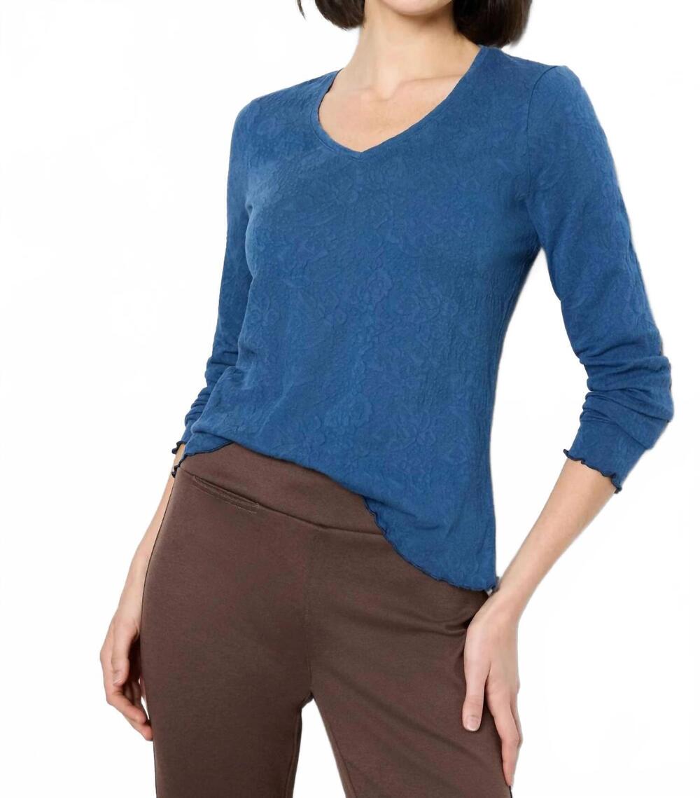 NEW NIC + ZOE lace knit tee in ocean